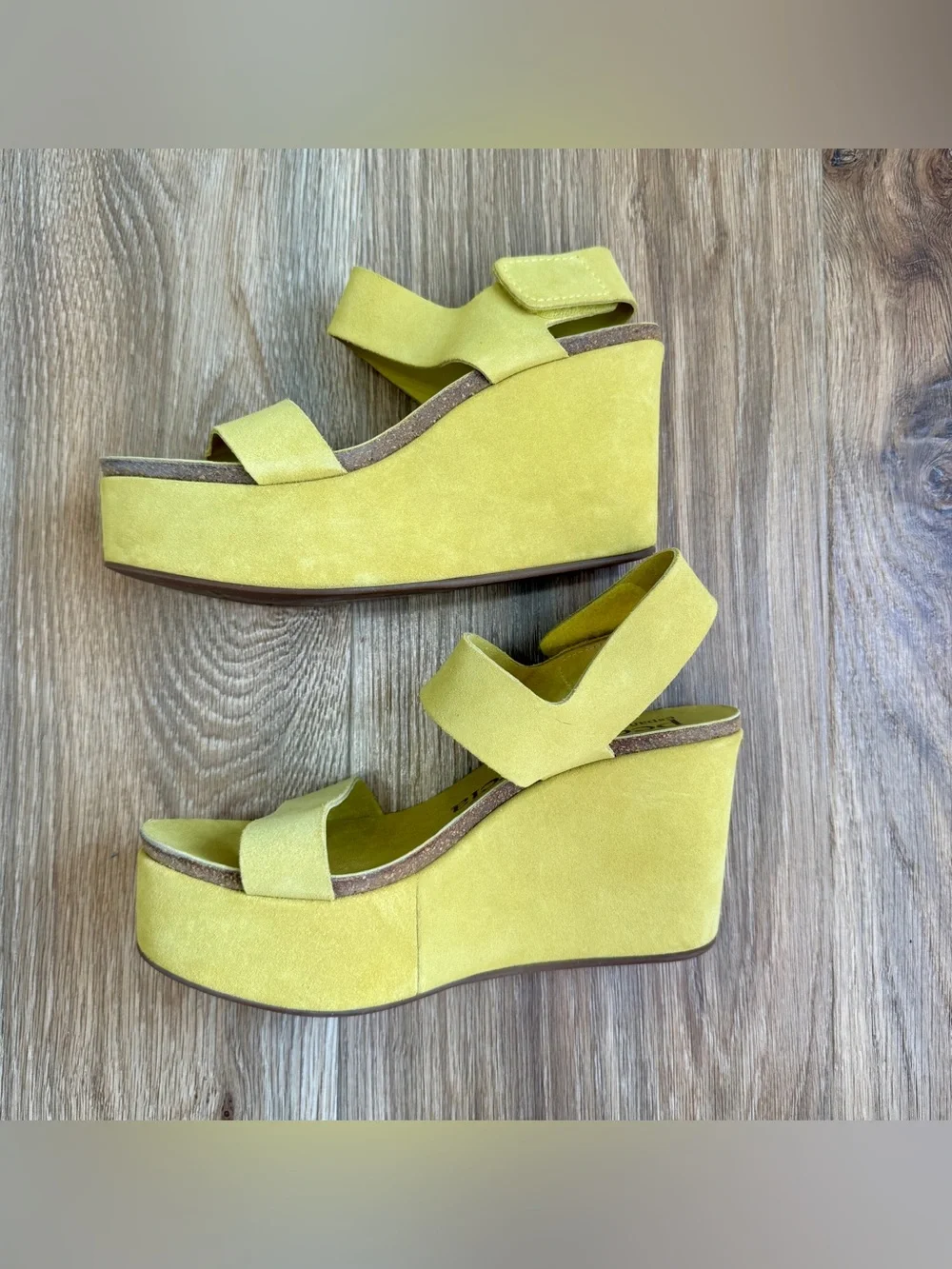 Pedro García Lime Green Suede Platform Wedge Sandals EU 37